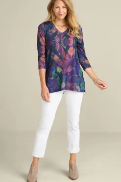 Sale Soft Surroundings Alila 3/4 Sleeve Tunic WarmIrisMulti