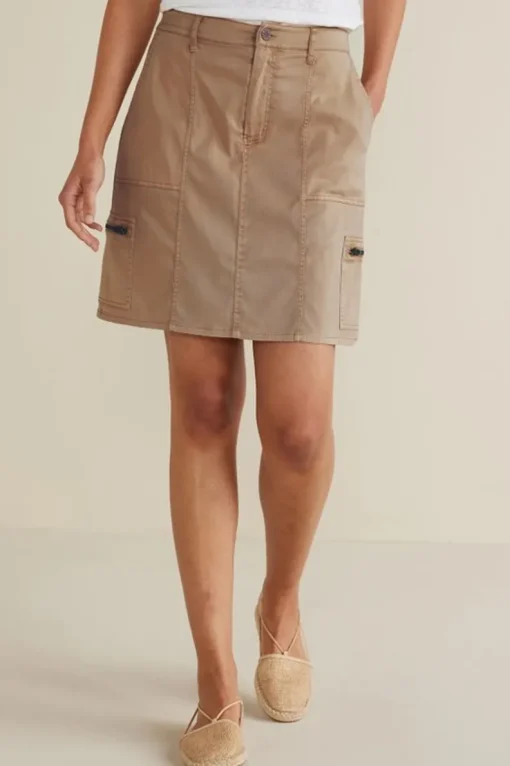 New Soft Surroundings Antigua Utility Skort Sesame