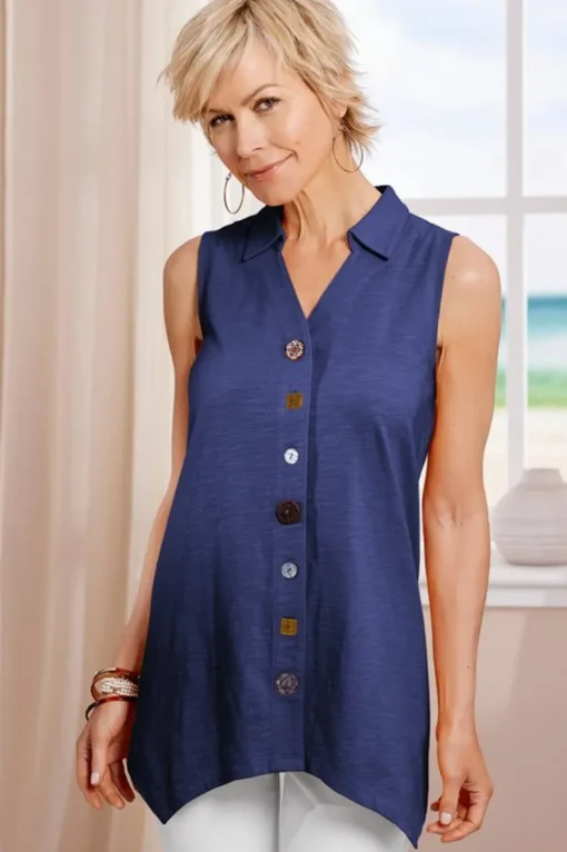 Fashion Soft Surroundings Danielle Button Tank
