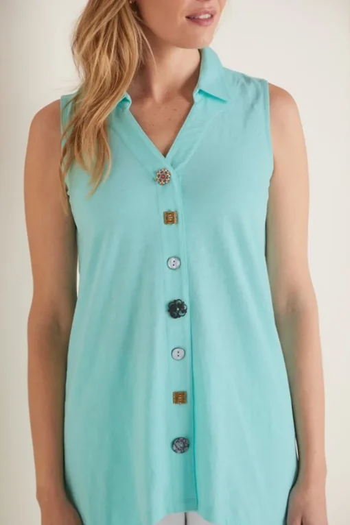 Fashion Soft Surroundings Danielle Button Tank