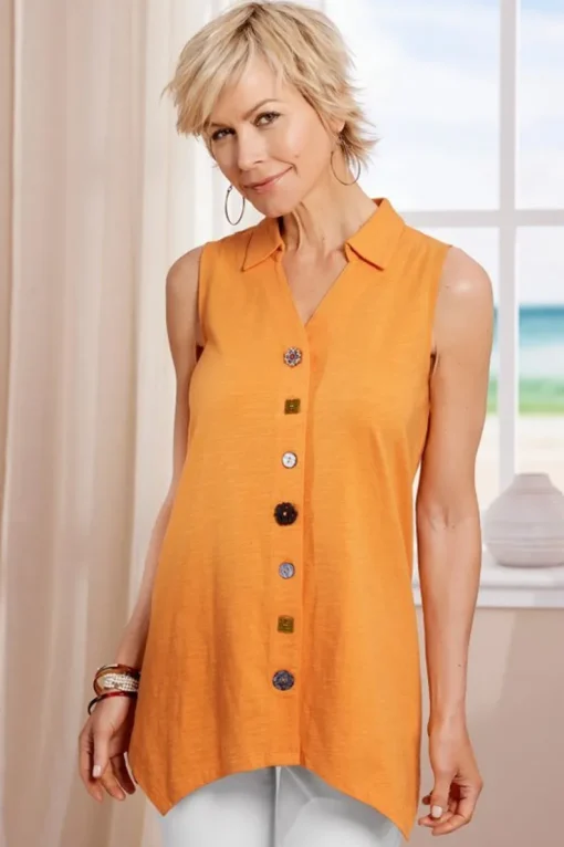 Fashion Soft Surroundings Danielle Button Tank