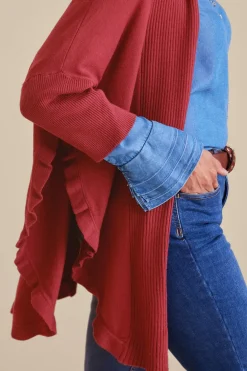 Sale Soft Surroundings Draped Ruffle Cardigan