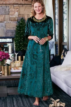 Online Soft Surroundings Emaline Velvet Burnout Maxi Dress JuneBug