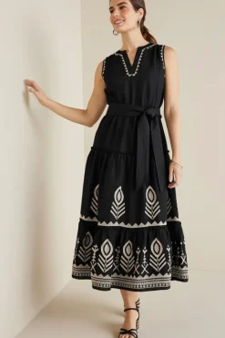 Fashion Soft Surroundings Fernanda Midi Dress Black