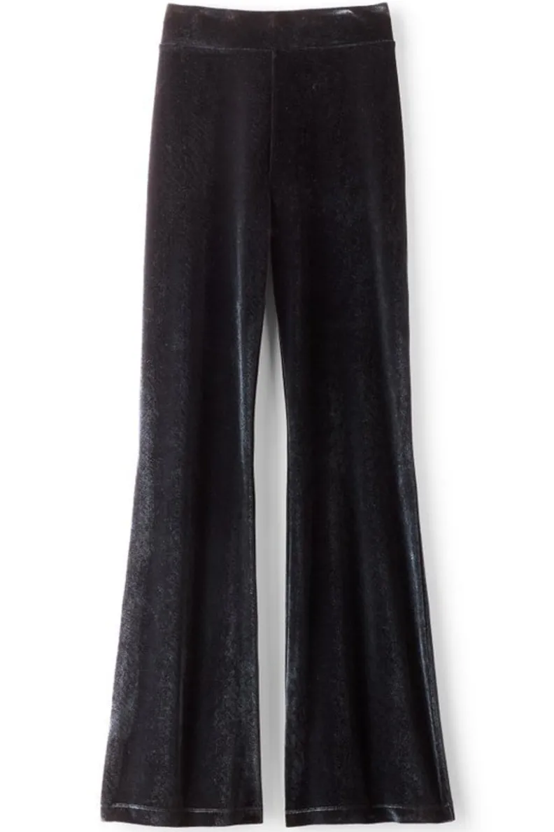 Best Soft Surroundings Gianna Velvet Bootcut Pants Black