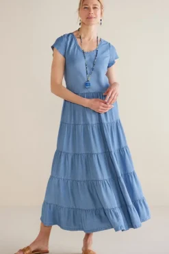 Outlet Soft Surroundings Kara Tencel™ Dress MediumIndigo