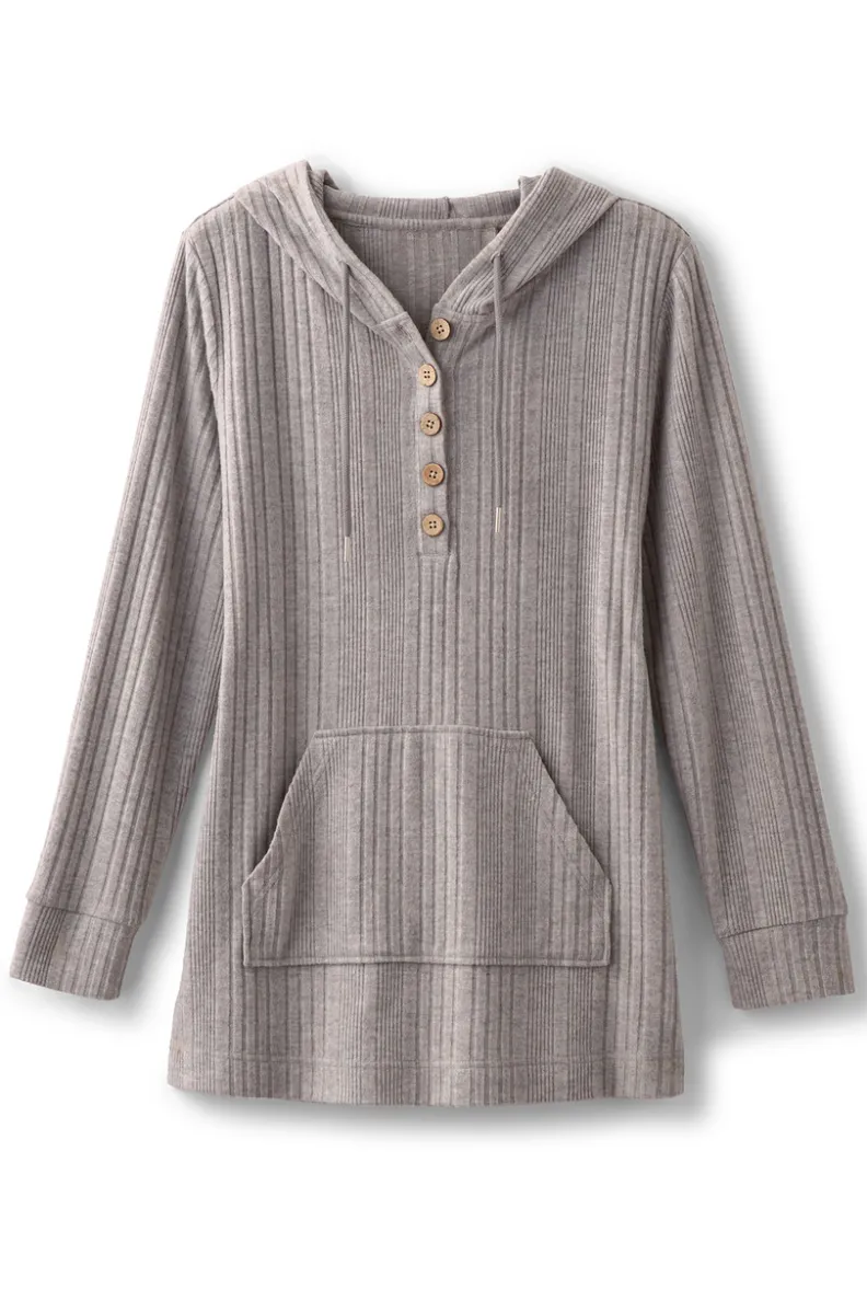 Online Soft Surroundings Loungy Lover Hoodie HeatherGrey