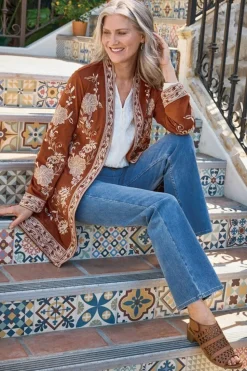 Outlet Soft Surroundings Marienne Faux Suede Jacket Auburn