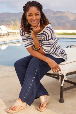 Fashion Soft Surroundings Oceo Gauze Wide-Leg Pants