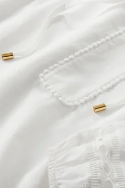 Discount Soft Surroundings Prospera Lace Trim Top IvoryPearl