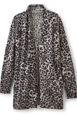 Online Soft Surroundings Sibyl Cashmere Printed Cardigan Leopard