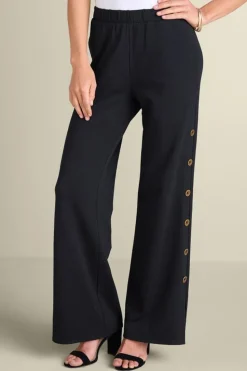 Best Soft Surroundings Sorrento French Terry Wide Leg Pants Black