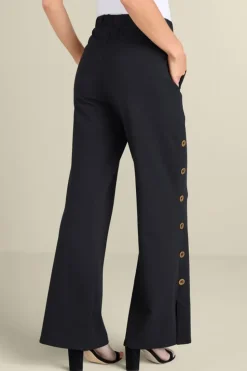 Best Soft Surroundings Sorrento French Terry Wide Leg Pants Black