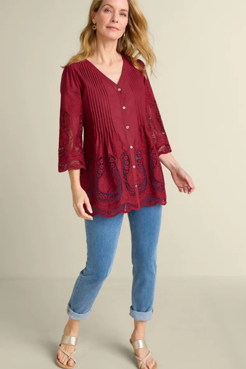 New Soft Surroundings Trella Eyelet Top