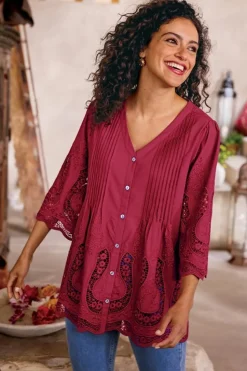 New Soft Surroundings Trella Eyelet Top