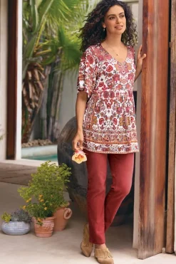 Hot Soft Surroundings Vina Short Sleeve Tunic SanFranScarfCream