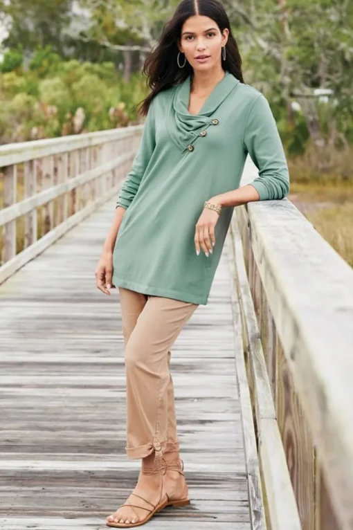 Outlet Soft Surroundings Westminster Tunic Sweatshirt
