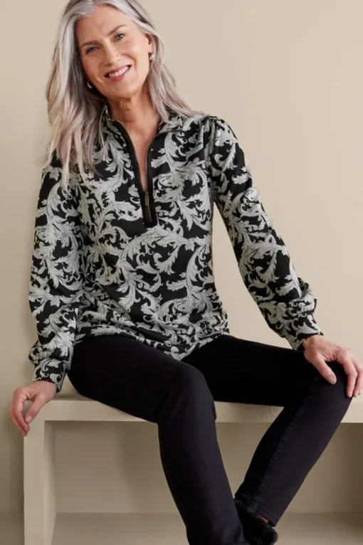 Fashion Soft Surroundings Winona Pullover NeutralScroll